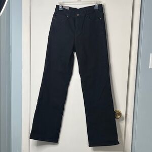 Black Straight-Leg Fleece Lined Jeans